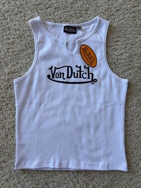 Von Dutch Ribbed Cropped Tank